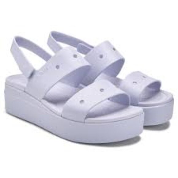 CROCS Light Purple Brooklyn slingback platforms 7 - Picture 2 of 3